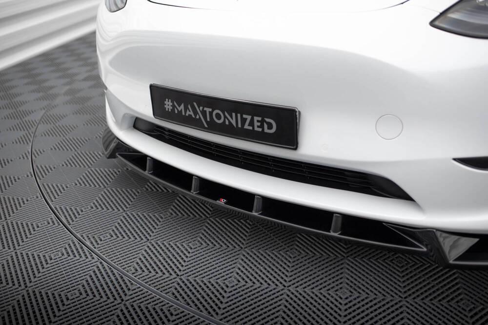 Front Lippe / Front Splitter / Frontansatz V.1 für Tesla Model Y von Maxton Design