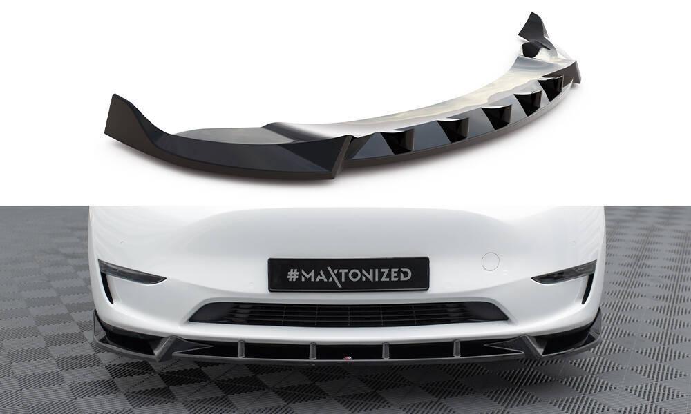 Front Lippe / Front Splitter / Frontansatz V.1 für Tesla Model Y von Maxton Design