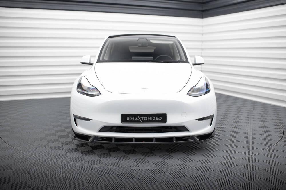 Front Lippe / Front Splitter / Frontansatz V.1 für Tesla Model Y von Maxton Design