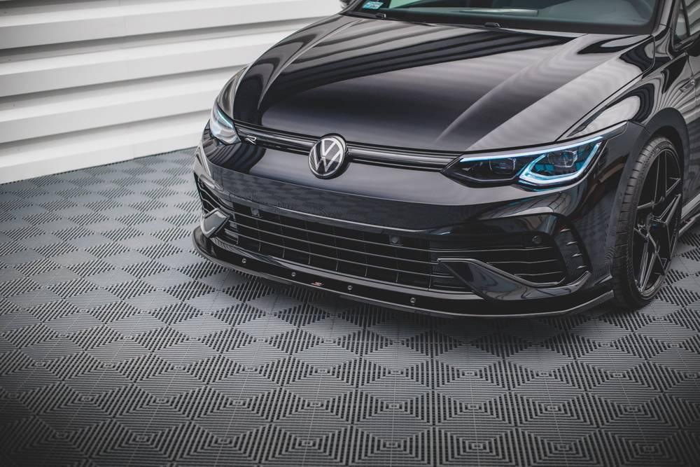 Front Lippe / Front Splitter / Frontansatz Racing mit Flaps für VW Golf 8 GTI von Maxton Design