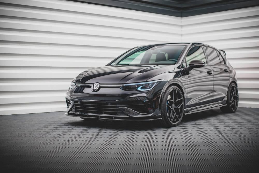 Front Lippe / Front Splitter / Frontansatz Racing mit Flaps für VW Golf 8 GTI von Maxton Design