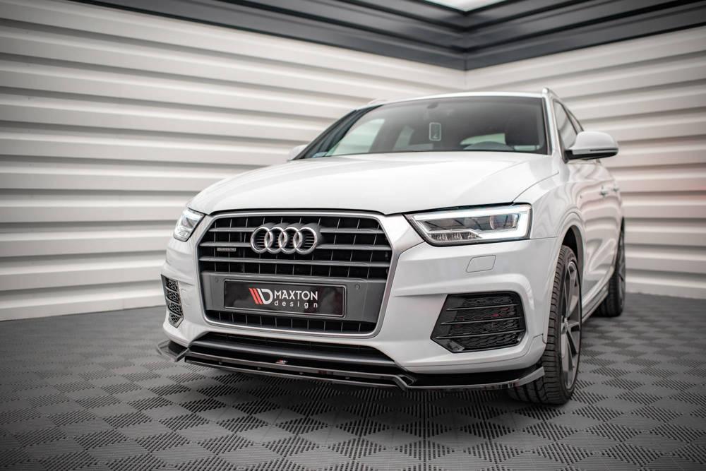 Front Splitter / Cup Schwert / Frontansatz V.1 für Audi Q3 S-Line Facelift 8U von Maxton Design