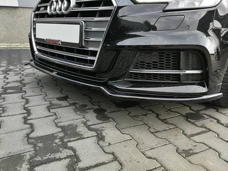 Front Splitter / Cup Schwert / Frontansatz V.2 für Audi A3 S-Line 8V Facelift Limousine von Maxton Design