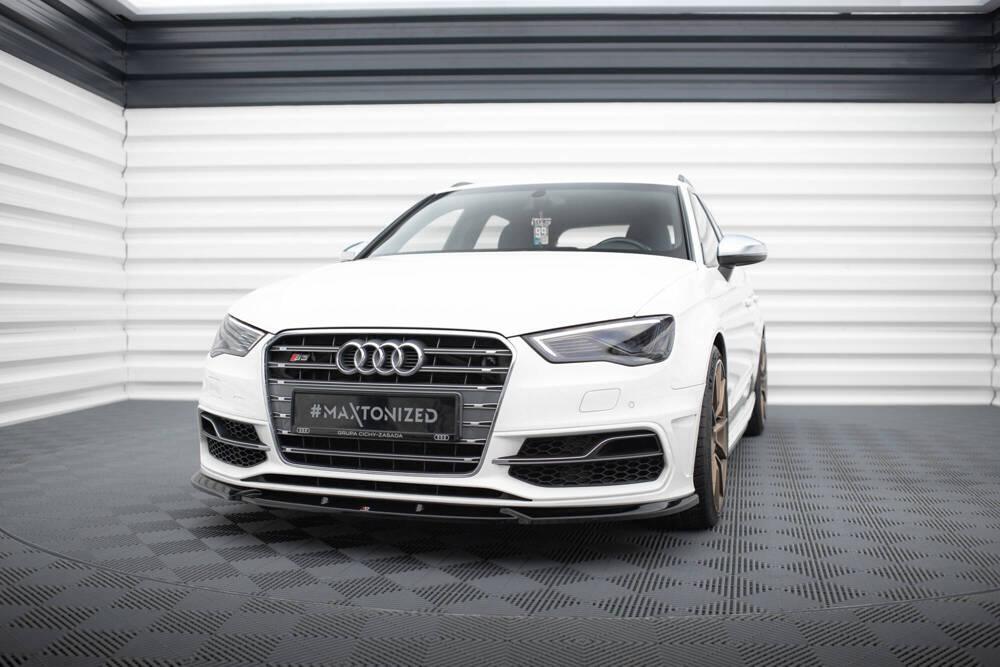 Front Lippe / Front Splitter / Frontansatz V.2 für Audi A3 S-Line 8V Sportback von Maxton Design