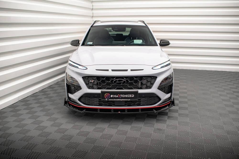 Front Lippe / Front Splitter / Frontansatz V.2 + Flaps für Hyundai Kona N MK1 von Maxton Design