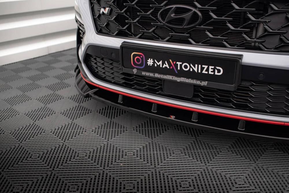 Front Lippe / Front Splitter / Frontansatz V.2 + Flaps für Hyundai Kona N MK1 von Maxton Design