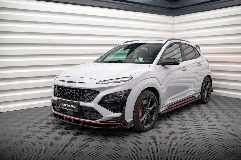 Front Lippe / Front Splitter / Frontansatz V.2 + Flaps für Hyundai Kona N MK1 von Maxton Design