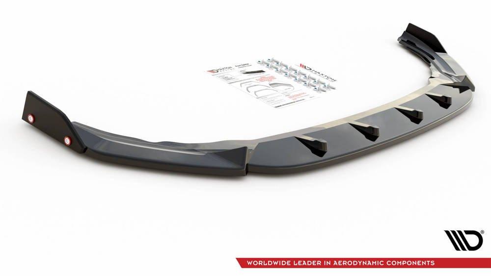 Front Lippe / Front Splitter / Frontansatz Racing mit Flaps für VW Golf 8 GTI von Maxton Design