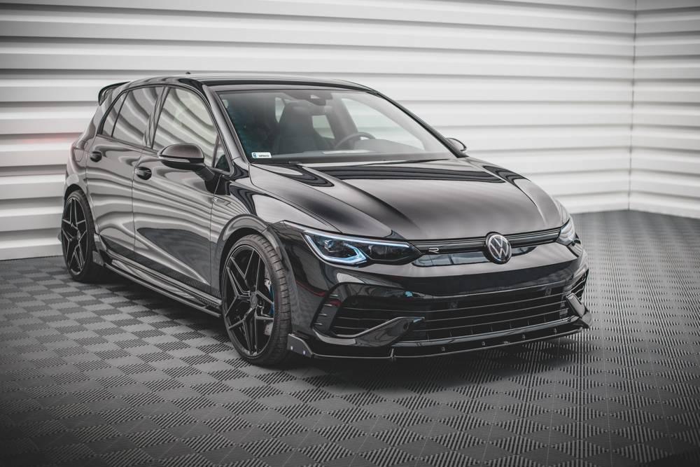 Front Lippe / Front Splitter / Frontansatz Racing mit Flaps für VW Golf 8 GTI von Maxton Design