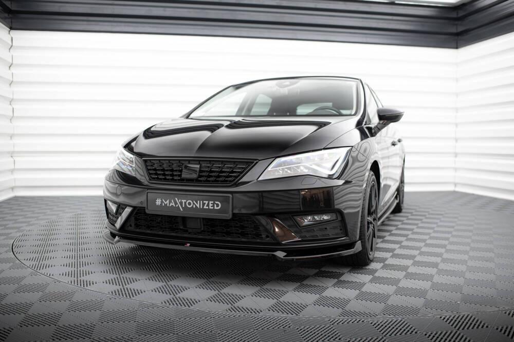 Front Lippe / Front Splitter / Frontansatz V.2 für Seat Leon MK3 Facelift von Maxton Design