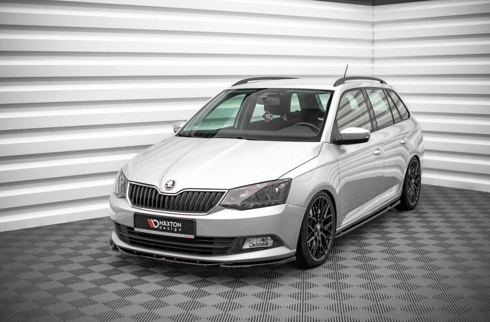 Front Lippe / Front Splitter / Frontansatz V.2 für Skoda Fabia NJ von Maxton Design