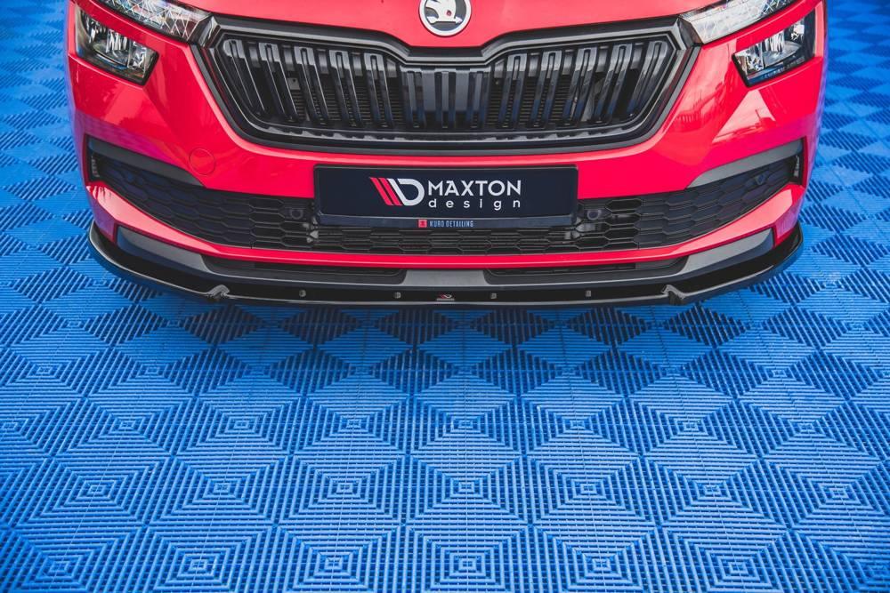 Front Splitter / Cup Schwert / Frontansatz V.2 für Skoda Kamiq von Maxton Design