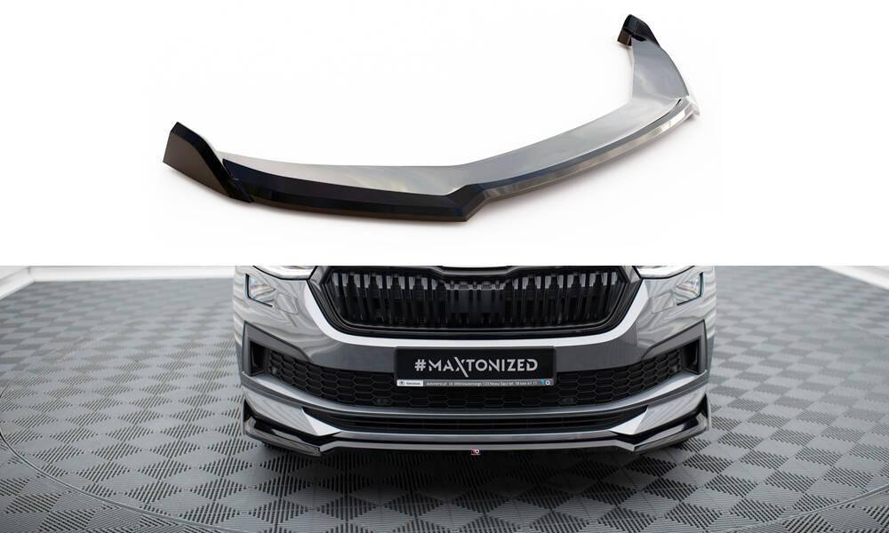 Front Lippe / Front Splitter / Frontansatz V.2 für Skoda Kodiaq Sportline NS7 Facelift von Maxton Design