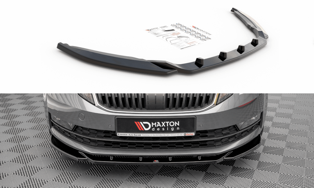 Front Splitter / Cup Schwert / Frontansatz V.2 für Skoda Octavia MK3 Facelift von Maxton Design