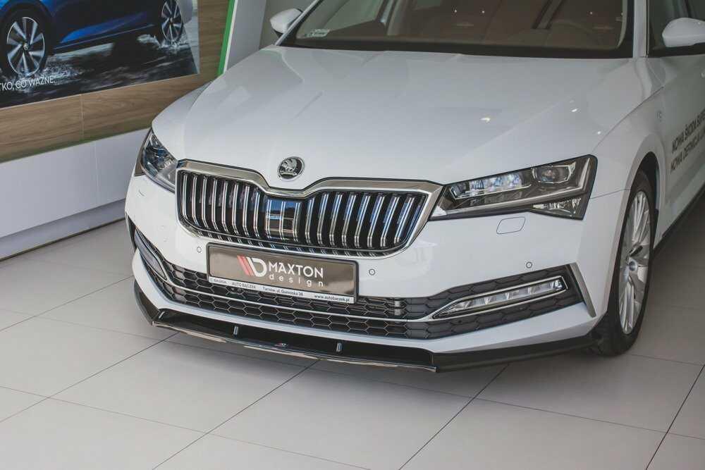 Front Diffusor / Front Splitter / Cup Schwert / Frontansatz V.2 für Skoda Superb 3V FL von Maxton Design