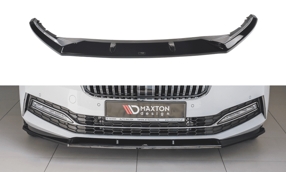 Front Diffusor / Front Splitter / Cup Schwert / Frontansatz V.2 für Skoda Superb 3V FL von Maxton Design