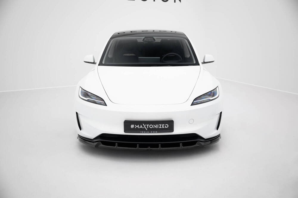 Front Lippe / Front Splitter / Frontansatz V.2 für Tesla Model 3 Performance MK1 Facelift von Maxton Design