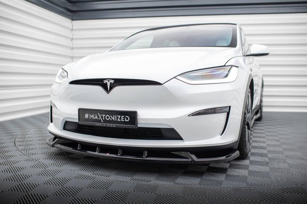 Front Lippe / Front Splitter / Frontansatz V.2 für Tesla Model X Facelift von Maxton Design