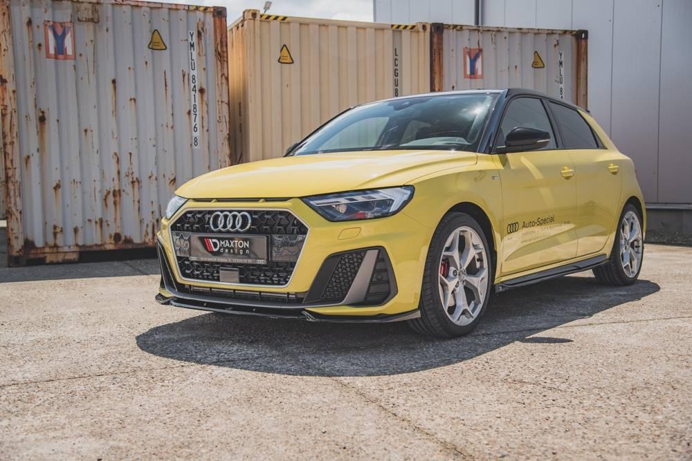 Front Splitter / Cup Schwert / Frontansatz V.3 für Audi A1 S-Line GB von Maxton Design