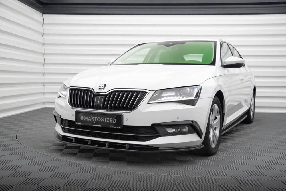 Front Lippe / Front Splitter / Frontansatz V.3 für Skoda Superb 3V von Maxton Design