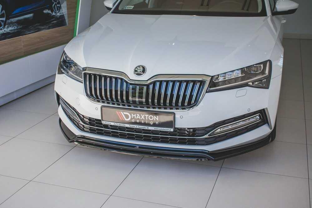 Front Diffusor / Front Splitter / Cup Schwert / Frontansatz V.3 für Skoda Superb 3V FL von Maxton Design