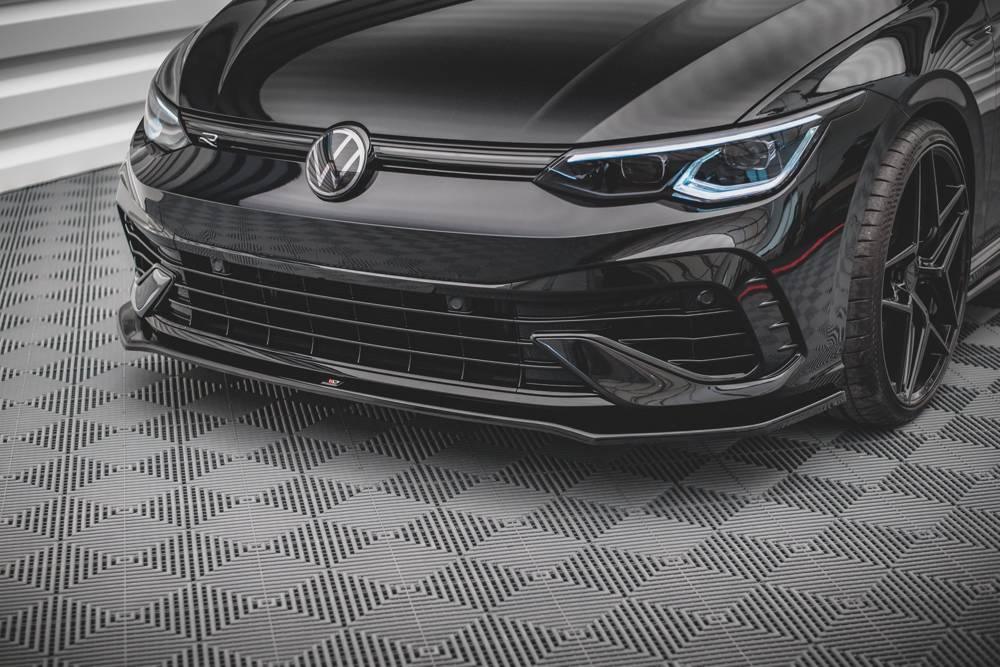 Front Lippe / Front Splitter / Frontansatz Racing mit Flaps für VW Golf 8 GTI von Maxton Design