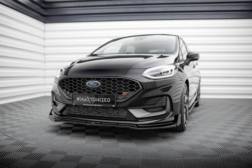 Front Lippe / Front Splitter / Frontansatz V.4 mit Flaps für Ford Fiesta ST MK8 Facelift von Maxton Design