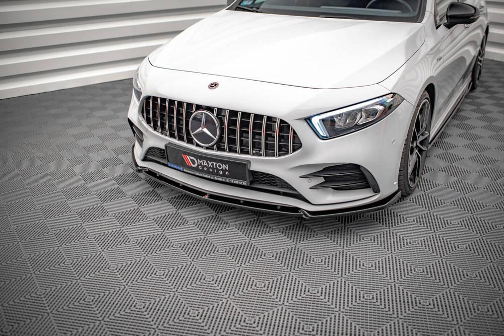 Front Splitter / Cup Schwert / Frontansatz V.4 für Mercedes A-Klasse AMG Line W177 von Maxton Design