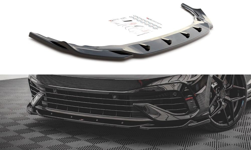 Front Lippe / Front Splitter / Frontansatz Racing mit Flaps für VW Golf 8 GTI von Maxton Design