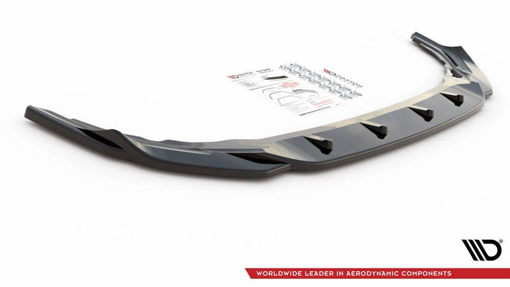 Front Lippe / Front Splitter / Frontansatz Racing mit Flaps für VW Golf 8 GTI von Maxton Design