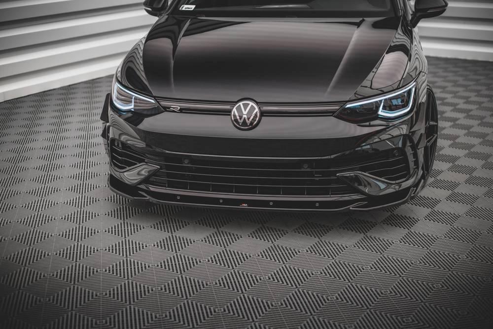 Front Lippe / Front Splitter / Frontansatz Racing mit Flaps für VW Golf 8 GTI von Maxton Design