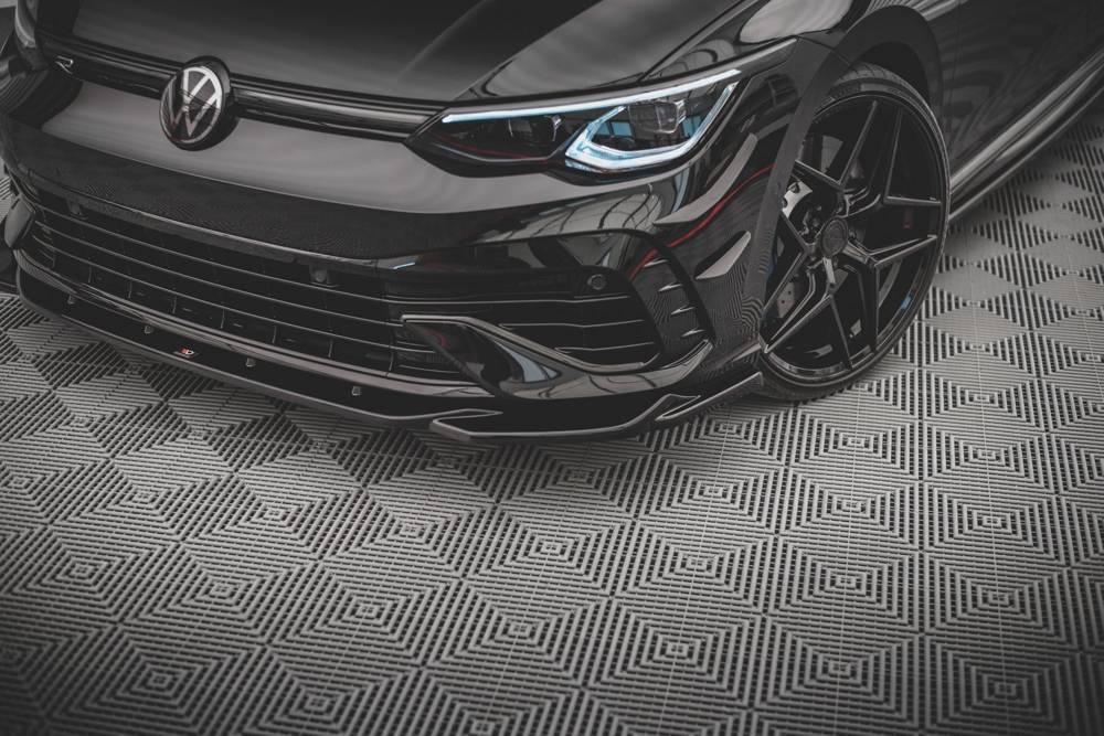 Front Lippe / Front Splitter / Frontansatz Racing mit Flaps für VW Golf 8 GTI von Maxton Design