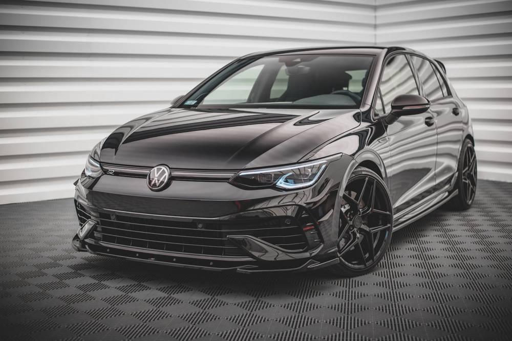 Front Lippe / Front Splitter / Frontansatz Racing mit Flaps für VW Golf 8 GTI von Maxton Design