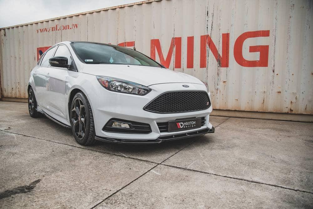 Front Diffusor / Front Splitter / Cup Schwert / Frontansatz V.5 für Ford Focus ST MK3 FL von Maxton Design