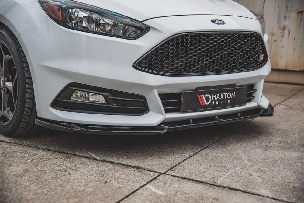 Front Diffusor / Front Splitter / Cup Schwert / Frontansatz V.5 für Ford Focus ST MK3 FL von Maxton Design