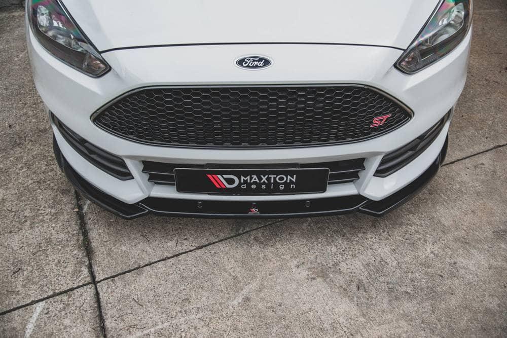 Front Diffusor / Front Splitter / Cup Schwert / Frontansatz V.5 für Ford Focus ST MK3 FL von Maxton Design