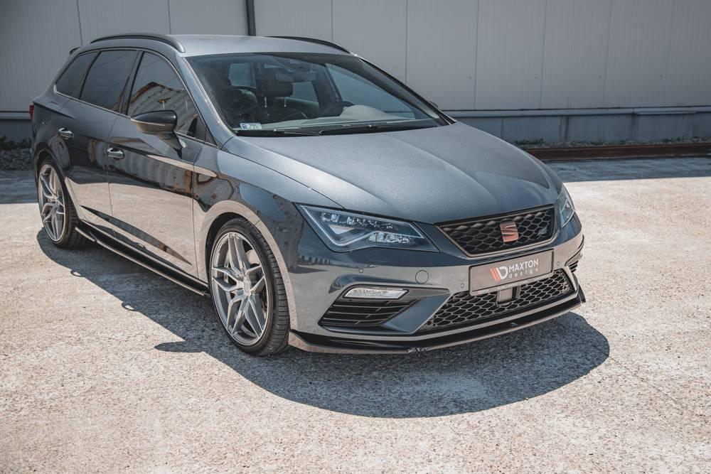 Front Splitter / Cup Schwert / Frontansatz V.5 für Seat Leon Cupra / FR Mk3 FL von Maxton Design