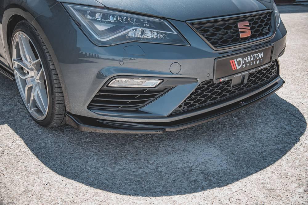 Front Splitter / Cup Schwert / Frontansatz V.5 für Seat Leon Cupra / FR Mk3 FL von Maxton Design