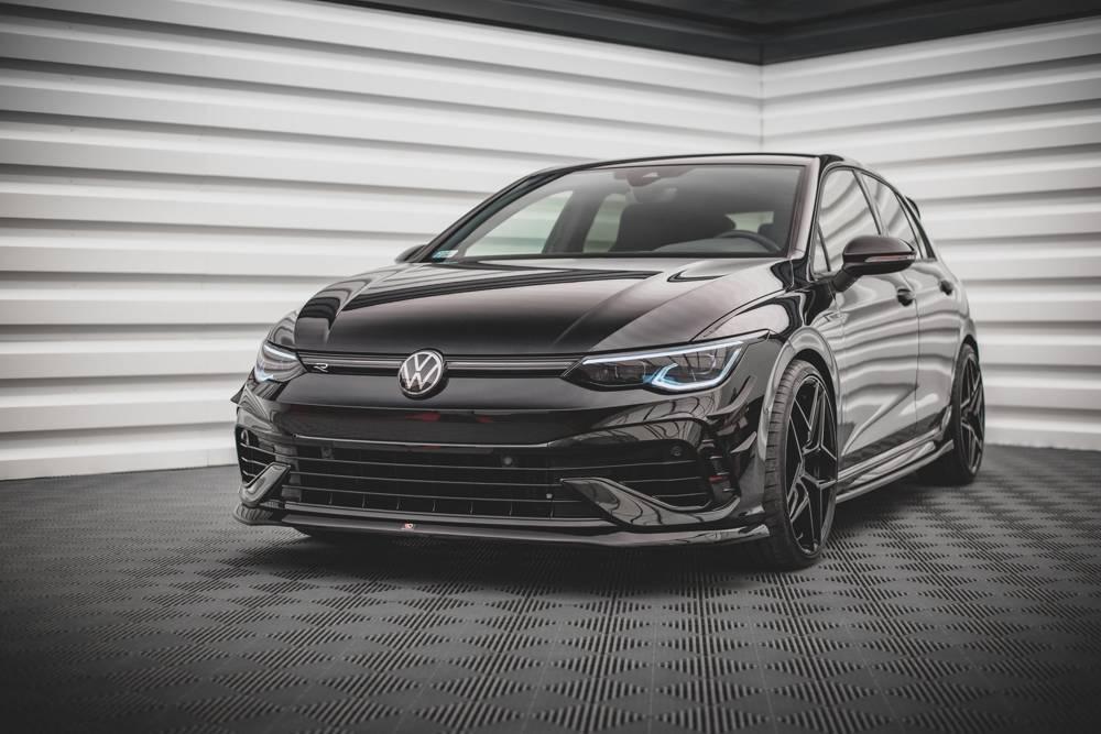 Front Lippe / Front Splitter / Frontansatz Racing mit Flaps für VW Golf 8 GTI von Maxton Design