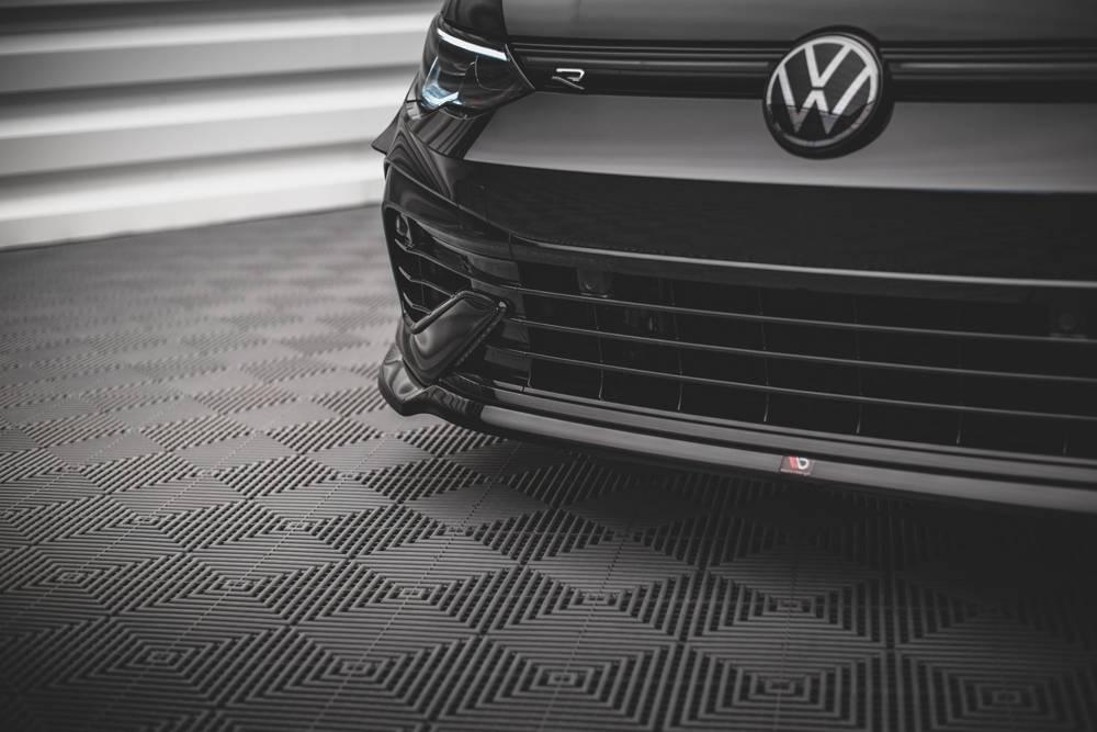 Front Lippe / Front Splitter / Frontansatz Racing mit Flaps für VW Golf 8 GTI von Maxton Design