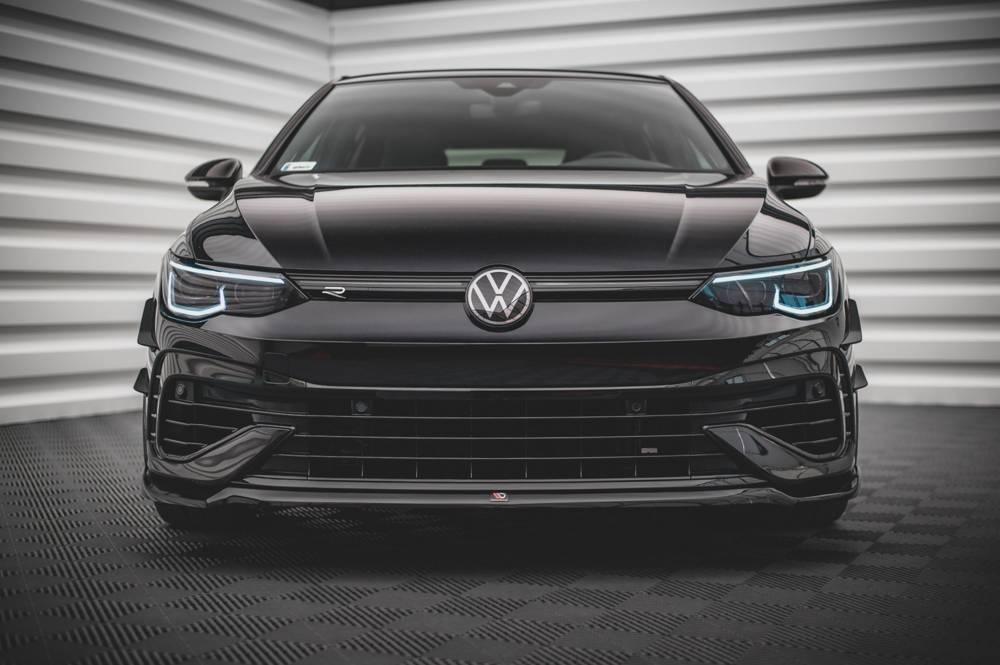 Front Lippe / Front Splitter / Frontansatz Racing mit Flaps für VW Golf 8 GTI von Maxton Design