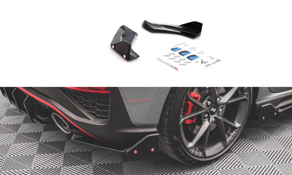 Seitliche Heck Diffusor Erweiterung V.1 mit Flaps für Hyundai I30 N MK3 Facelift Hatchback von Maxton Design