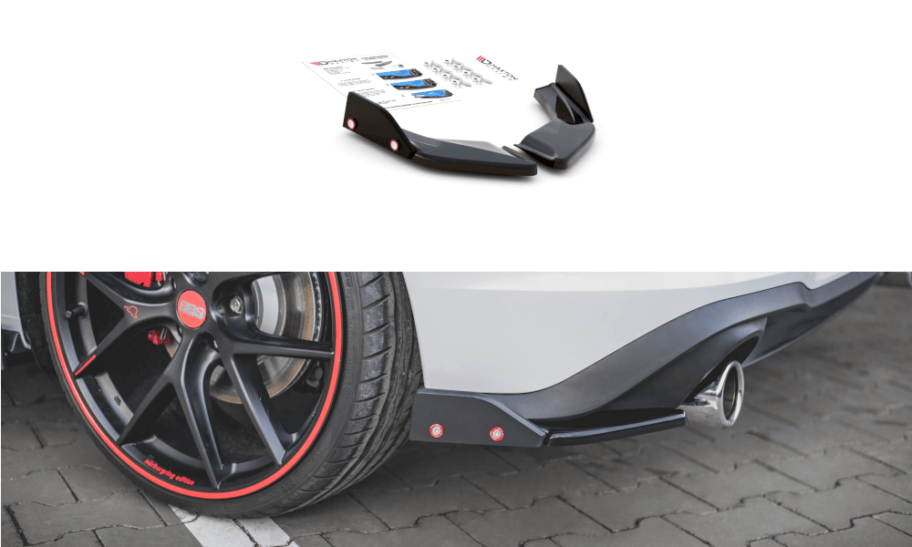 Seitliche Heck Diffusor Erweiterung V.2 mit Flaps für VW Golf 8 GTI von Maxton Design