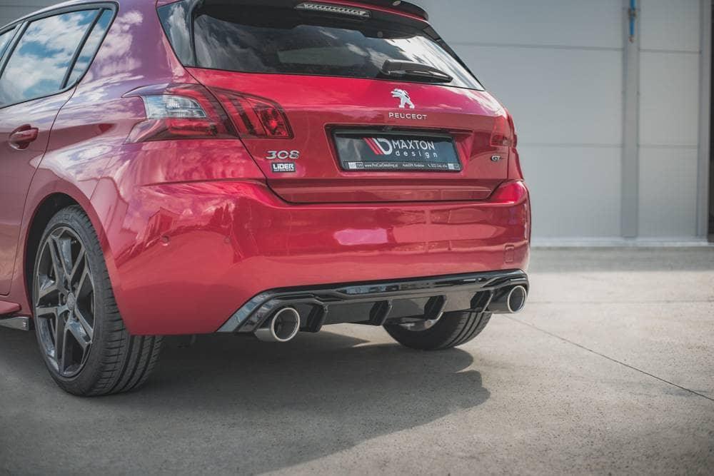 Heck Diffusor mit Endrohrblenden für Peugeot 308 GT Facelift MK2 von Maxton Design