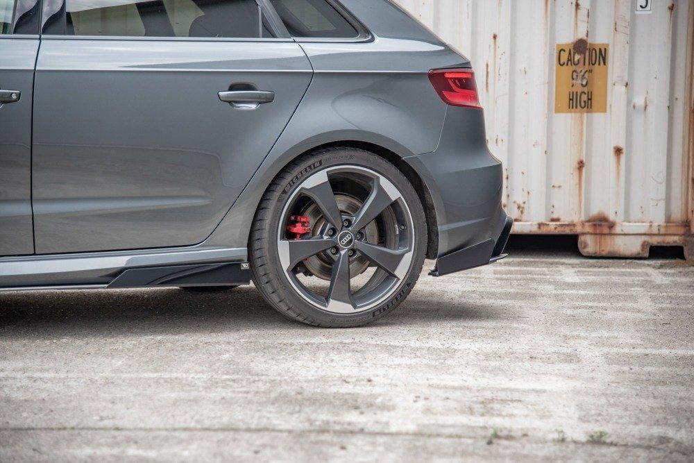 Seitliche Heck Diffusor Erweiterung Racing mit Flaps für Audi RS3 8V Sportback von Maxton Design