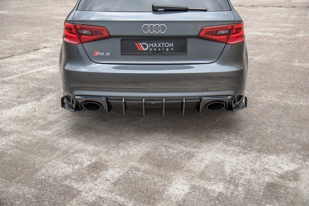 Seitliche Heck Diffusor Erweiterung Racing mit Flaps für Audi RS3 8V Sportback von Maxton Design