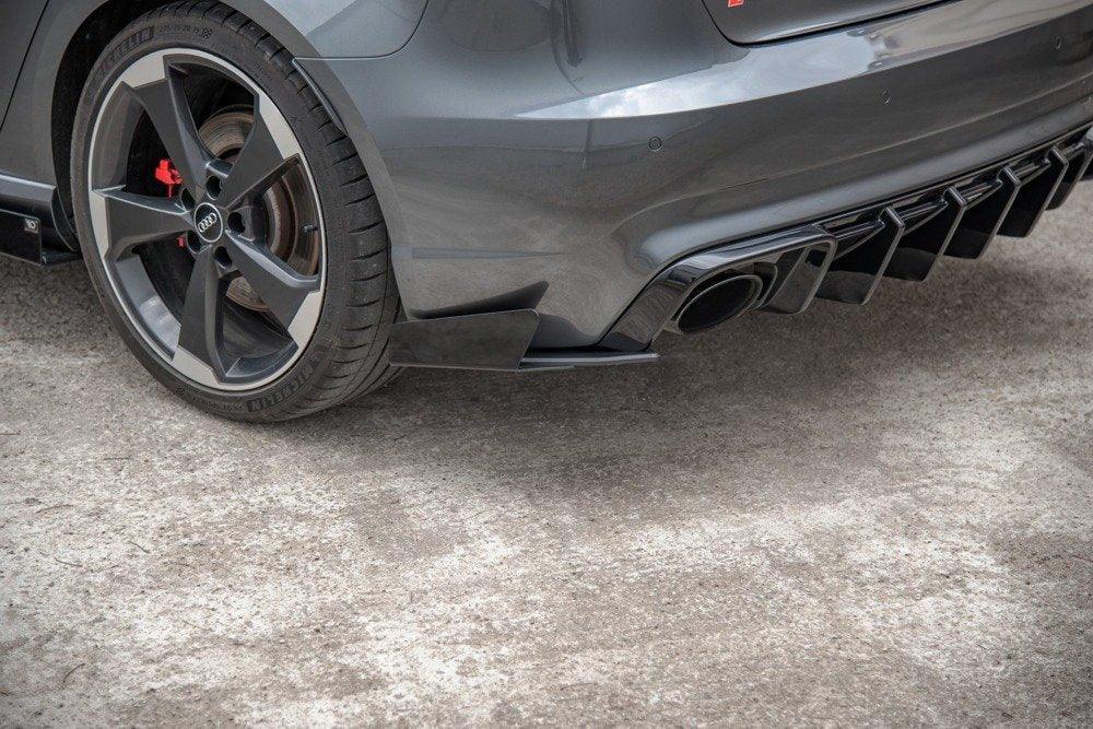 Seitliche Heck Diffusor Erweiterung Racing mit Flaps für Audi RS3 8V Sportback von Maxton Design