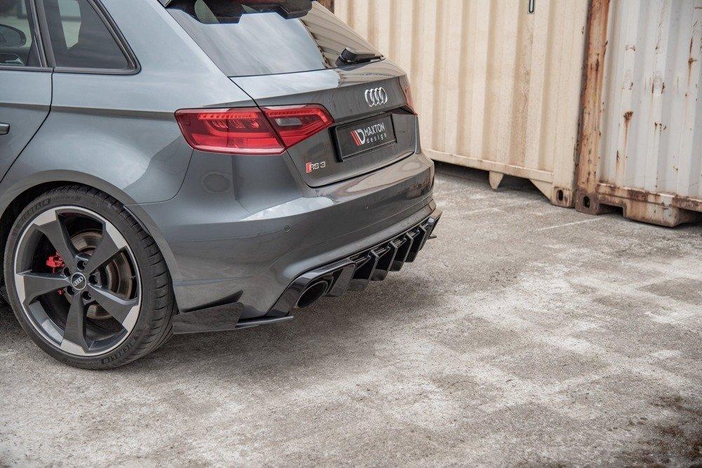 Seitliche Heck Diffusor Erweiterung Racing mit Flaps für Audi RS3 8V Sportback von Maxton Design