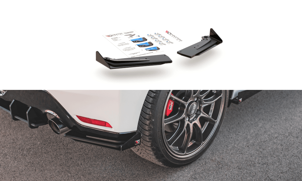 Seitliche Heck Diffusor Erweiterung Street Pro mit Flaps für Toyota GR Yaris MK4 von Maxton Design