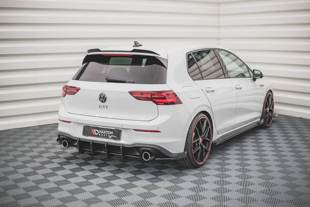 Seitliche Heck Diffusor Erweiterung Racing mit Flaps für VW Golf 8 GTI von Maxton Design